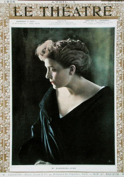 Eleonora Duse (1858-1924), ilustración en la portada de la revista 