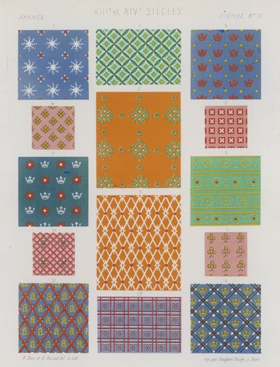 Tejidos bordados de la Francia de los siglos XIII y XIV de French School