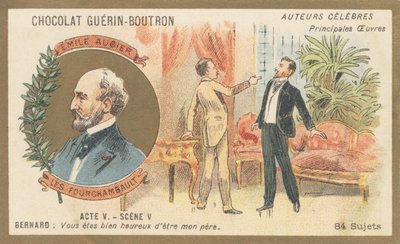 Emile Augier (1820-1889), dramaturgo francés, autor de la comedia en 5 actos “Les Fourchambault” de French School