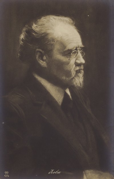 Emile Zola (1840-1902), novelista, periodista y dramaturgo francés (litografía) de French School