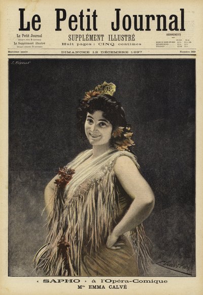 Emma Calvé en Sappho en la Ópera-Cómica, París de French School