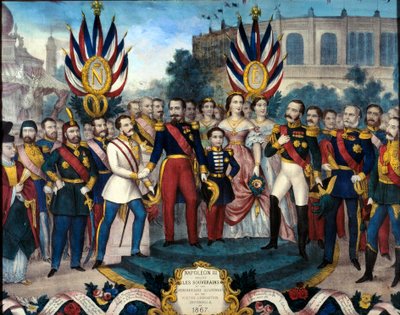 El emperador Napoleón III (1808-1873) recibe a los soberanos extranjeros en la Exposición Universal de 1867 Grabado del siglo XIX. Museo del castillo de Compiègne de French School