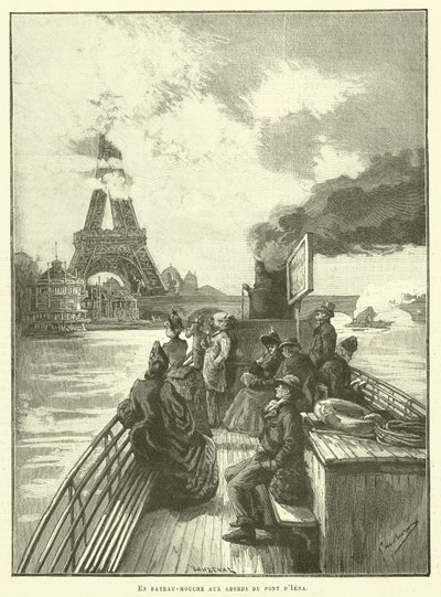 En bateau-mouche cerca del puente de Iena de French School