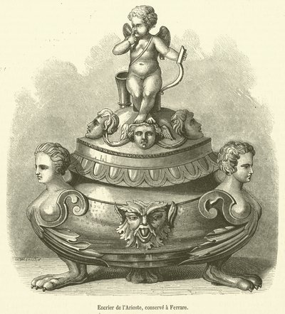 Tintero de Ariosto, conservado en Ferrara de French School