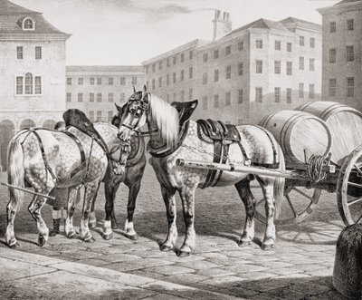 Caballos de Granja Ingleses, 1823 de French School
