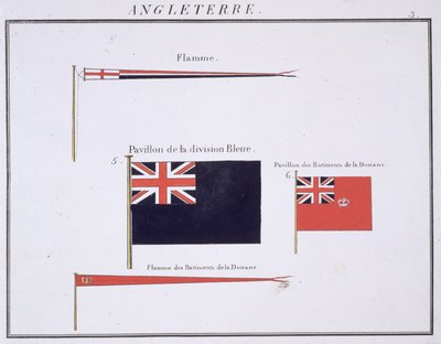 Banderas inglesas, de un libro francés de banderas, c.1819 de French School