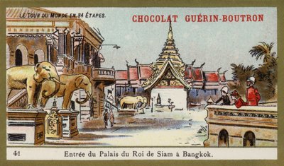Entrada del palacio del Rey de Siam en Bangkok de French School