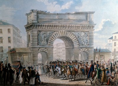Entrada de los aliados en París por la Puerta de San Martín el 31/03/1814 Desfile del Rey Luis XVIII (1755-1824) de French School