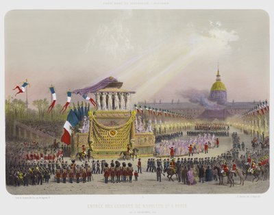 Entree Des Cendres De Napoleon 1er A Paris, Le 15 Decembre 1840 (litografía en color) de French School