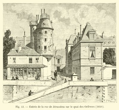 Entrada de la calle de Jerusalén en el muelle de los Orfebres, 1850 de French School