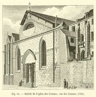 Entrada de la iglesia de los Carmelitas, calle de los Carmelitas, 1780 de French School