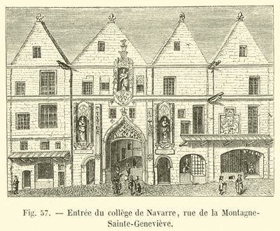Entrada del colegio de Navarra, calle de la Montaña-Sainte-Genevieve de French School