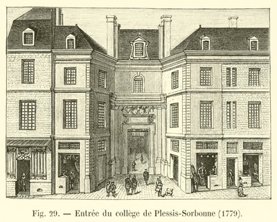 Entrada del colegio de Plessis-Sorbonne, 1779 de French School