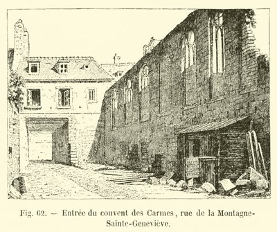 Entrada del convento de los Carmelitas, calle de la Montaña-Sainte-Genevieve de French School