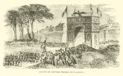 Entrada de las tropas británicas en Lisboa (grabado) de French School