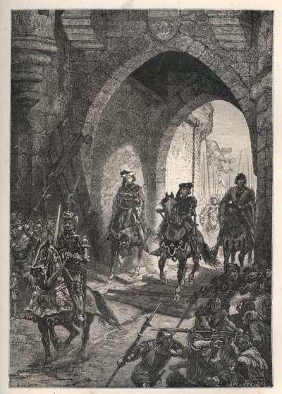 Entrada de Carlos VI el Bienamado (1368-1422), rey de Francia, en París después de la represión de la revuelta de los Maillotins, en 1382 de French School