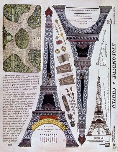 Imágenes de Épinal número 420 (Gran Construcción) de 1908 sobre la Torre Eiffel de French School