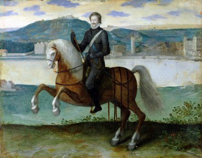 Retrato Ecuestre de Enrique IV (1553-1610) Rey de Francia, ante los muros de París, 1594 de French School