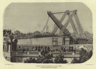 Erección del Obelisco de Luxor, París, 1836 de French School
