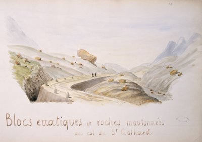 Bloques Erráticos y Rocas en el Paso de San Gotardo en los Alpes Suizos de French School