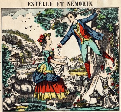 Estelle y Nemorin. Imagen de Épinal de French School