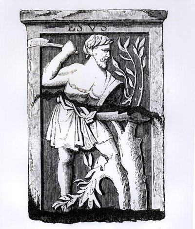 Esus, el Gran Dios de la Naturaleza, ilustración de Ciencia y Literatura en la Edad Media y el Renacimiento, escrito y grabado por Paul Lacroix, 1878 de French School