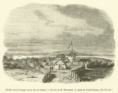 Establecimientos franceses en la costa guineana (grabado) de French School