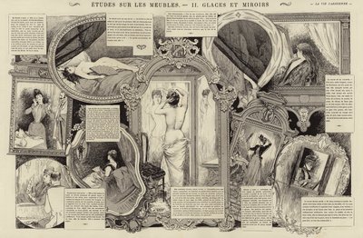 Estudios sobre muebles, espejos y cristales (grabado) de French School