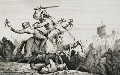 Eudes (860-98) en batalla contra los normandos, de 