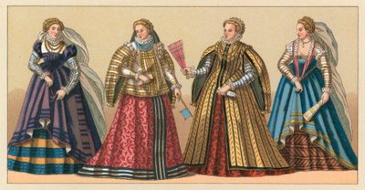 Traje europeo del siglo XVI de French School