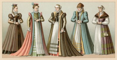 Traje europeo del siglo XVI de French School