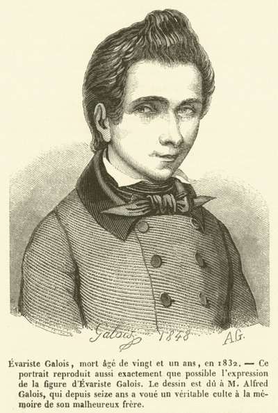 Évariste Galois, muerto a los veintiún años, en 1832 de French School