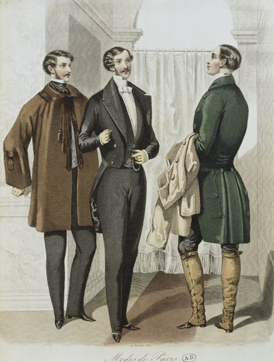 Vestido de noche, ilustración de Le Journal des Tailleurs, 16 de febrero de 1851 de French School