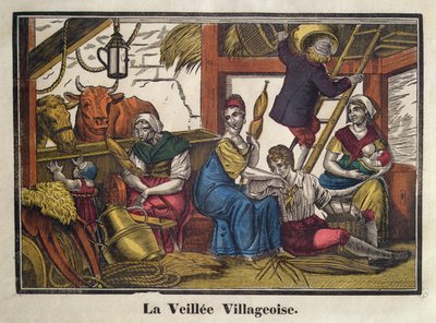 Vida nocturna en el pueblo, principios del siglo XIX de French School