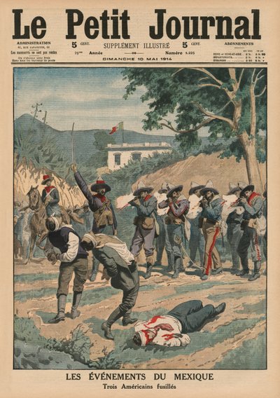 Eventos de México, fusilamiento de tres estadounidenses, ilustración de portada de 