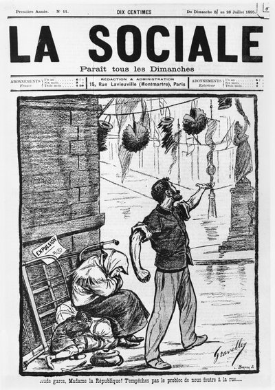 Desalojo, portada de La Sociale, 21-28 de julio de 1895 de French School