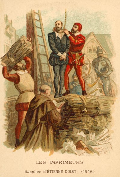 Ejecución de Etienne Dolet, erudito, traductor e impresor francés, París, 1546 de French School