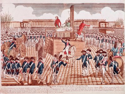 Ejecución de María Antonieta, Reina de Francia, Place de la Révolution, París, 16 de octubre de 1793 de French School