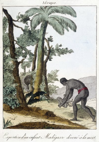 Exhibición de un niño madegasse destinado a la muerte. 1811 de French School
