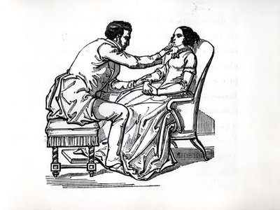 Experimento en Magnetismo Animal por Franz Anton Mesmer en 1784 de French School