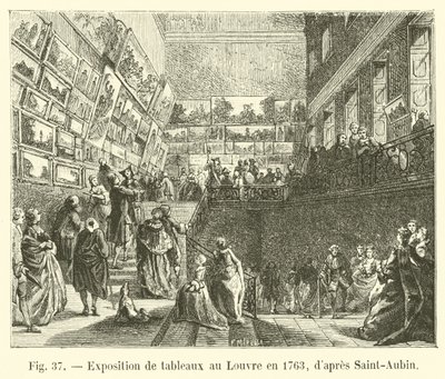 Exposición de cuadros en el Louvre en 1763, según Saint-Aubin de French School