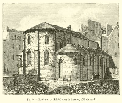 Exterior de Saint-Julien le Pauvre, lado norte de French School