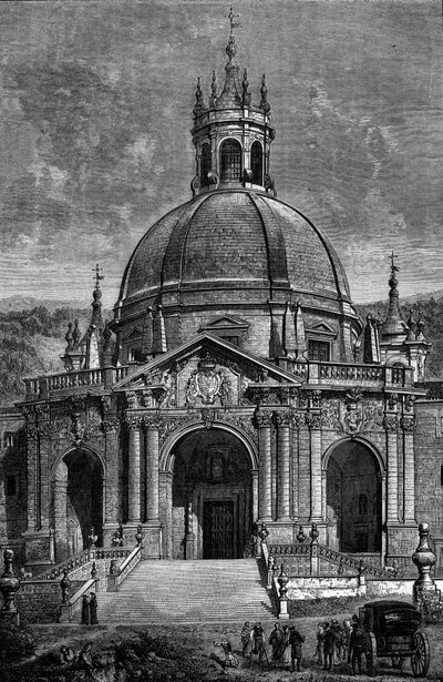 Vista exterior del santuario del jesuita Ignacio de Loyola en España de French School