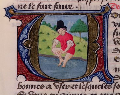 F.27v Sanguijuelas, de Traite de Medecine por Aldebrande de Florencia, 1356 de French School