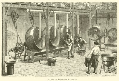 Fabricación de confites (grabado) de French School