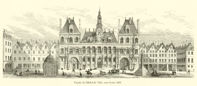 Fachada del Hôtel de Ville, bajo Luis XIII de French School