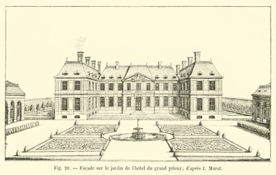 Fachada sobre el jardín del hotel del gran prior; según I. Marot de French School