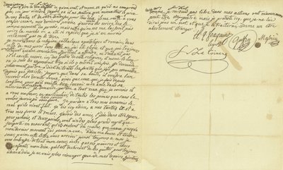 Facsímil del testamento de María Antonieta de French School