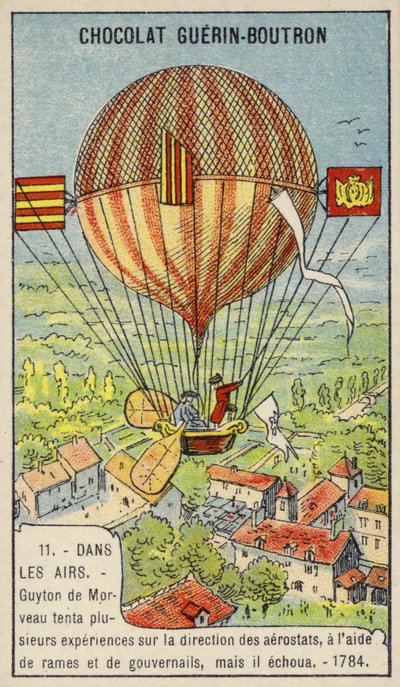 Intento fallido de Guyton de Morveau de dirigir un globo de French School