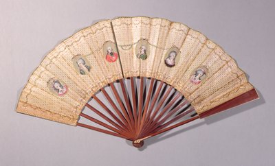 Abanico que representa personajes involucrados en el Asunto del Collar, 1786 de French School